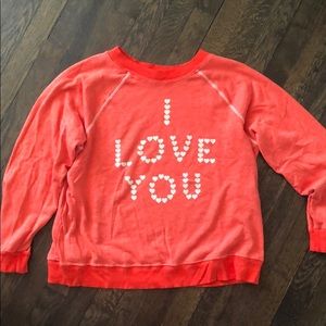 Wildfox I love you hearts sweater
